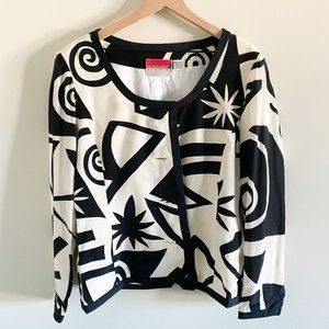 Oscar De La Renta Studio Geometric Shape Blazer & Skirt Set